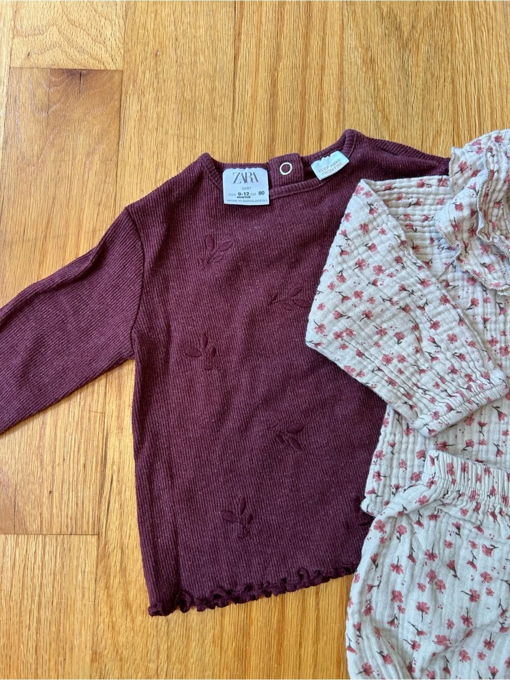 Zara baby bundle, pink, cream, burgundy